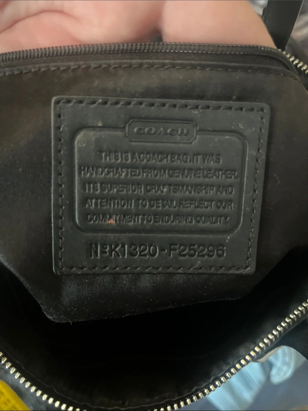 Coach leather inside